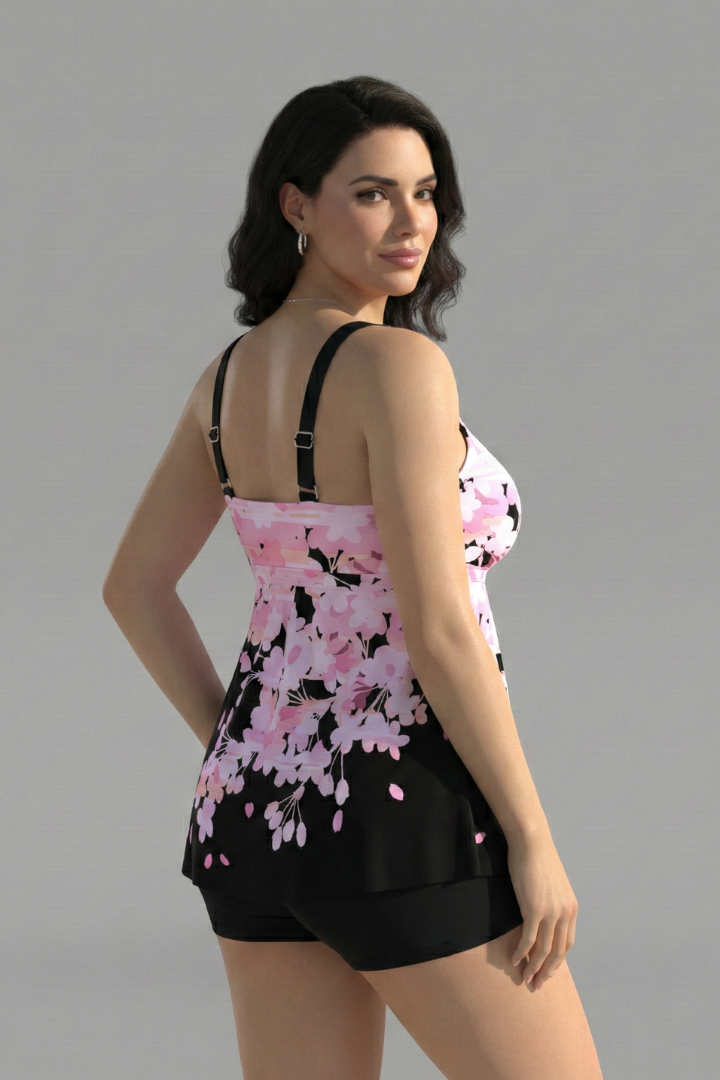 Women’s Tankini Set with Printed Top and Shorts