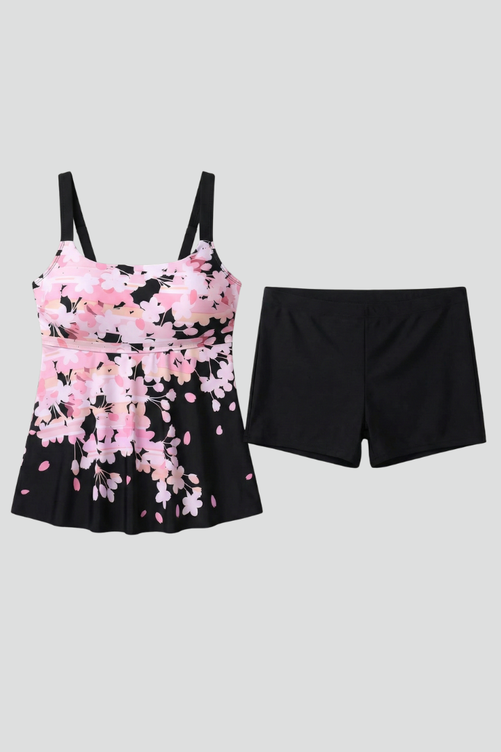 Women’s Tankini Set with Printed Top and Shorts