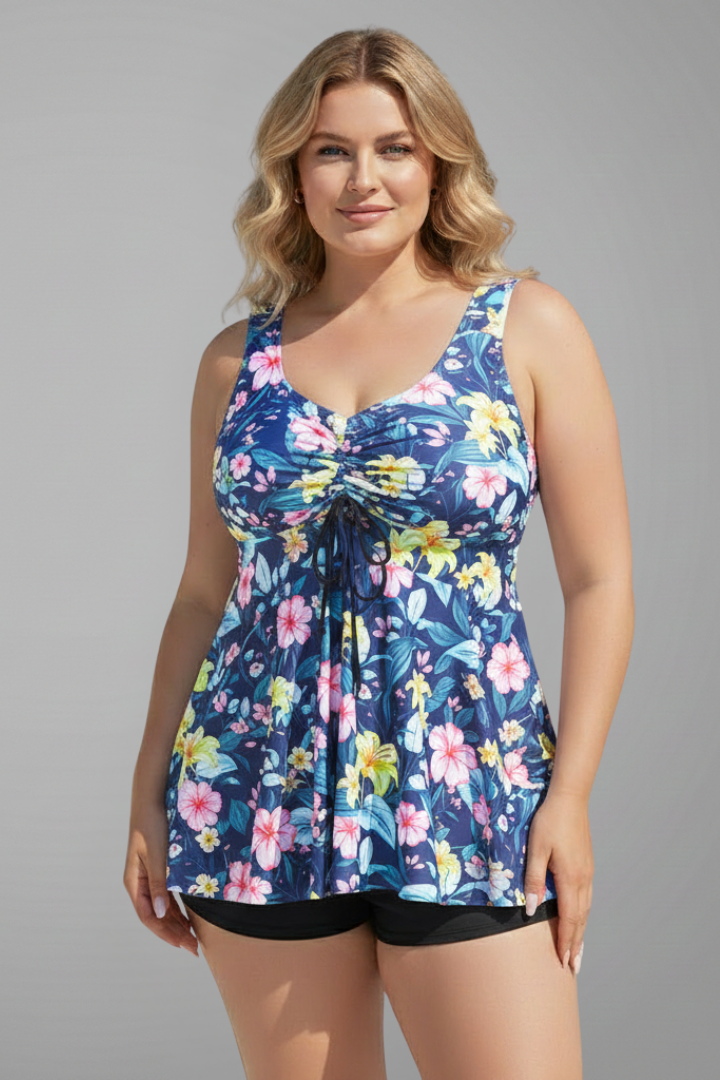 Women’s Tankini Set with V-Neck and Shorts