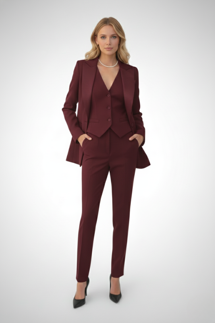 Women’s Three-Piece Suit with Blazer and Waistcoat