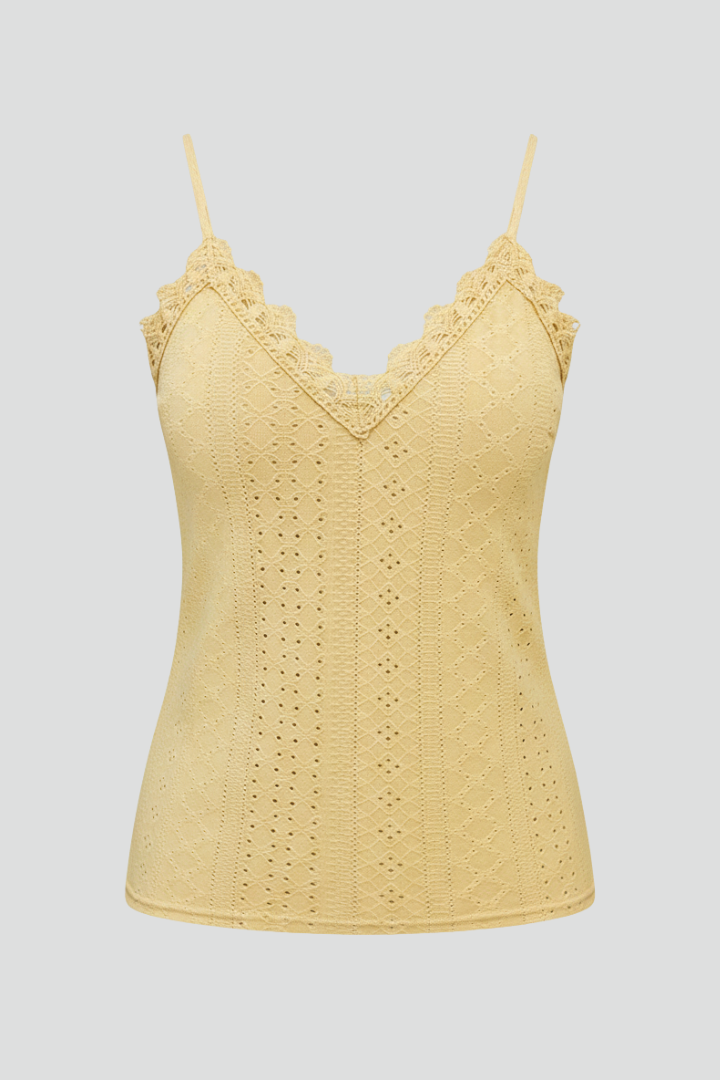 Women’s Top with V Neckline and Lace Panels