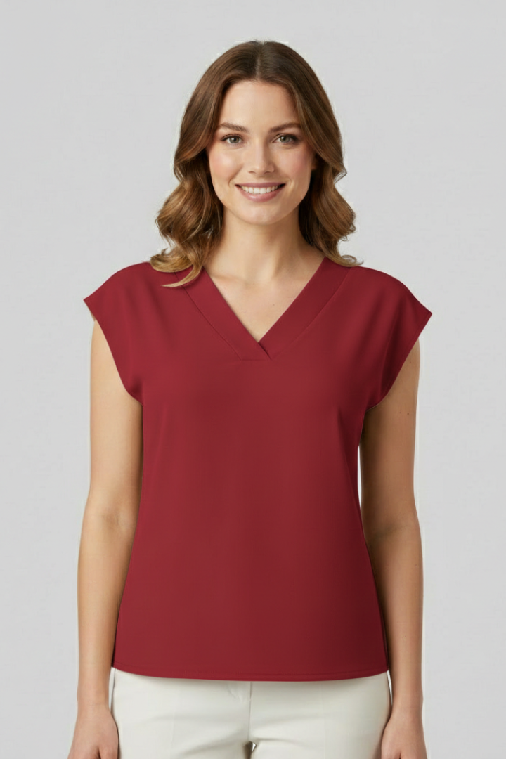 Women’s Top with V Neckline and Sleeveless Cut