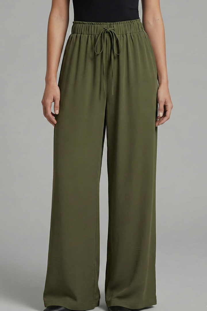 Women’s Trousers with Drawstring Waist and Side Pockets