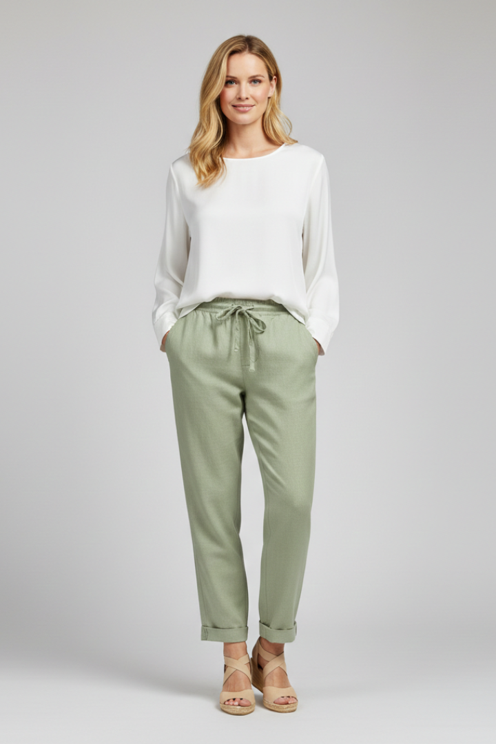 Women’s Trousers with Drawstring Waist and Side Pockets