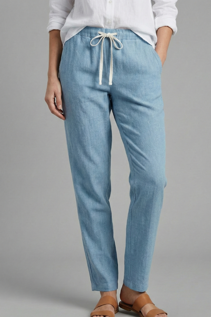 Women’s Trousers with Drawstring Waist and Side Pockets