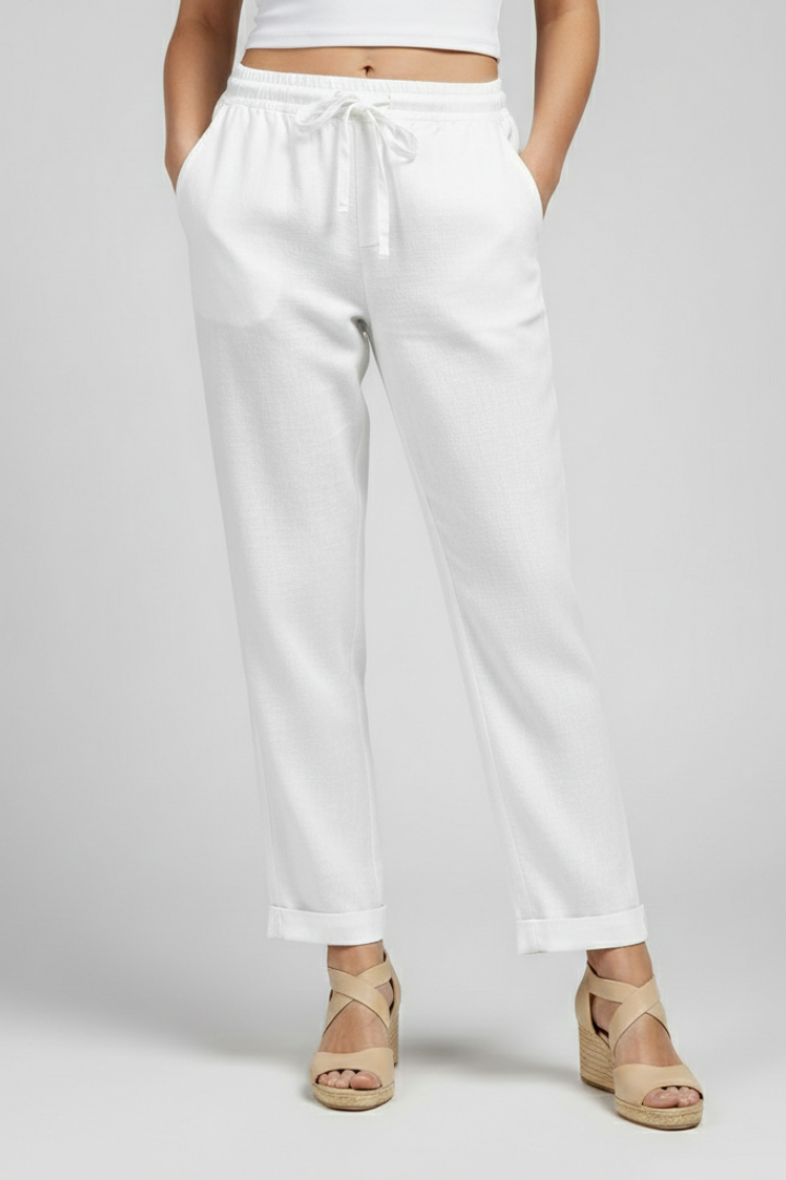 Women’s Trousers with Drawstring Waist and Side Pockets