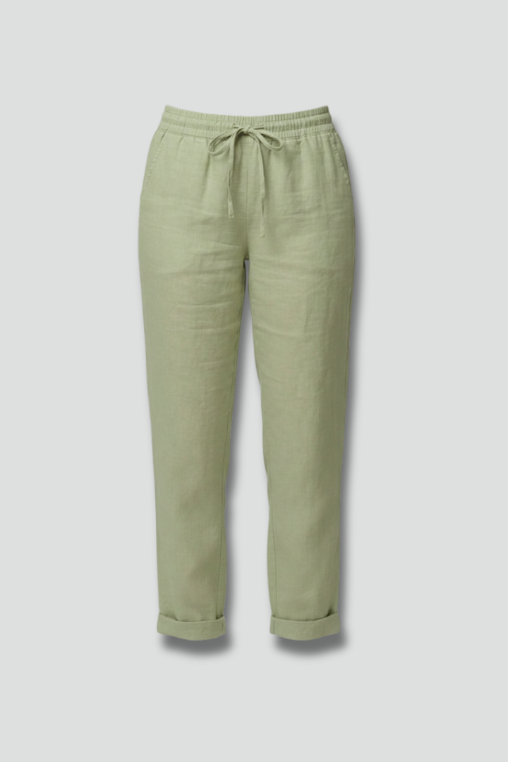 Women’s Trousers with Drawstring Waist and Turned Hem