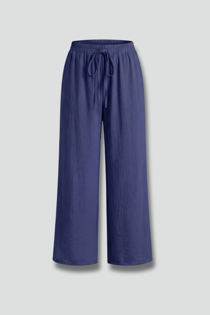 Women’s Trousers with Drawstring Waist and Wide Legs