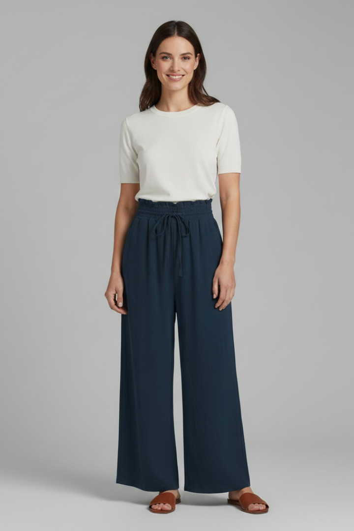 Women’s Trousers with Elastic Waist and Side Pockets