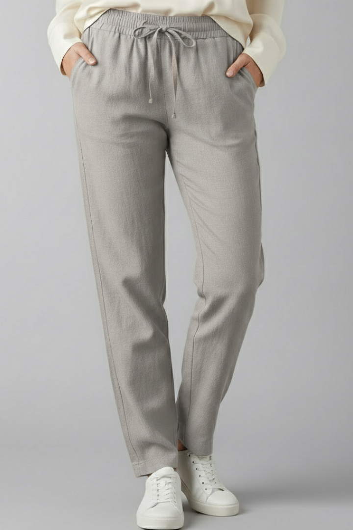 Women’s Trousers with Elastic Waist and Side Pockets