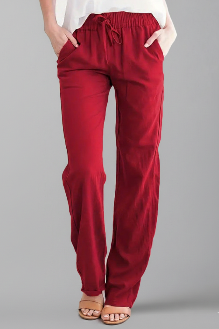 Women’s Trousers with Elastic Waist and Side Pockets