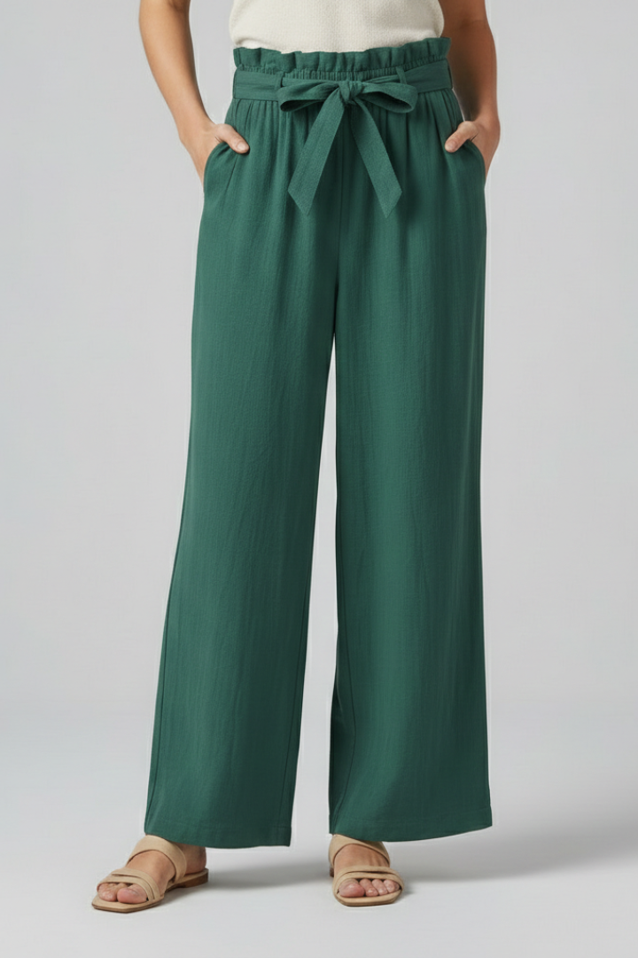 Women’s Trousers with Elastic Waist and Tie Belt