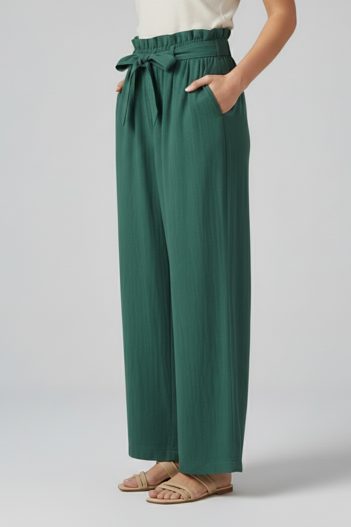 Women’s Trousers with Elastic Waist and Tie Belt