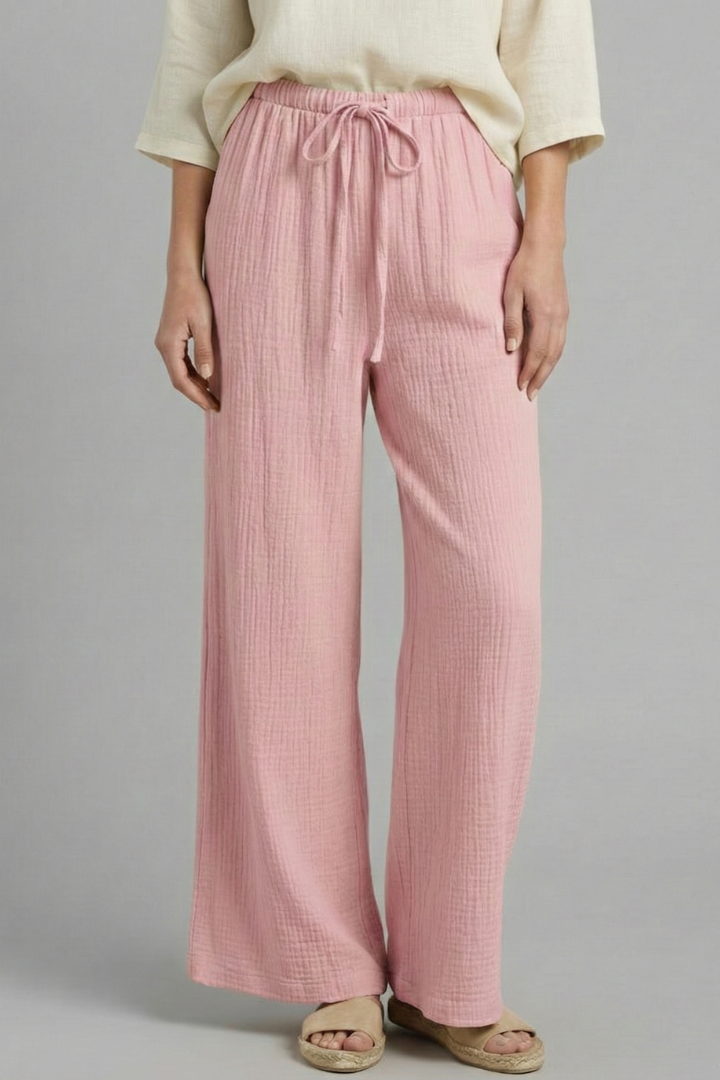 Women’s Trousers with Elastic Waist and Wide Legs