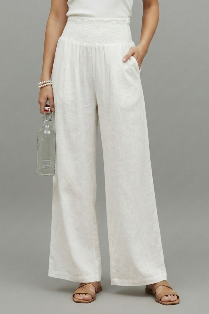Women’s Trousers with Elastic Waist and Wide Legs