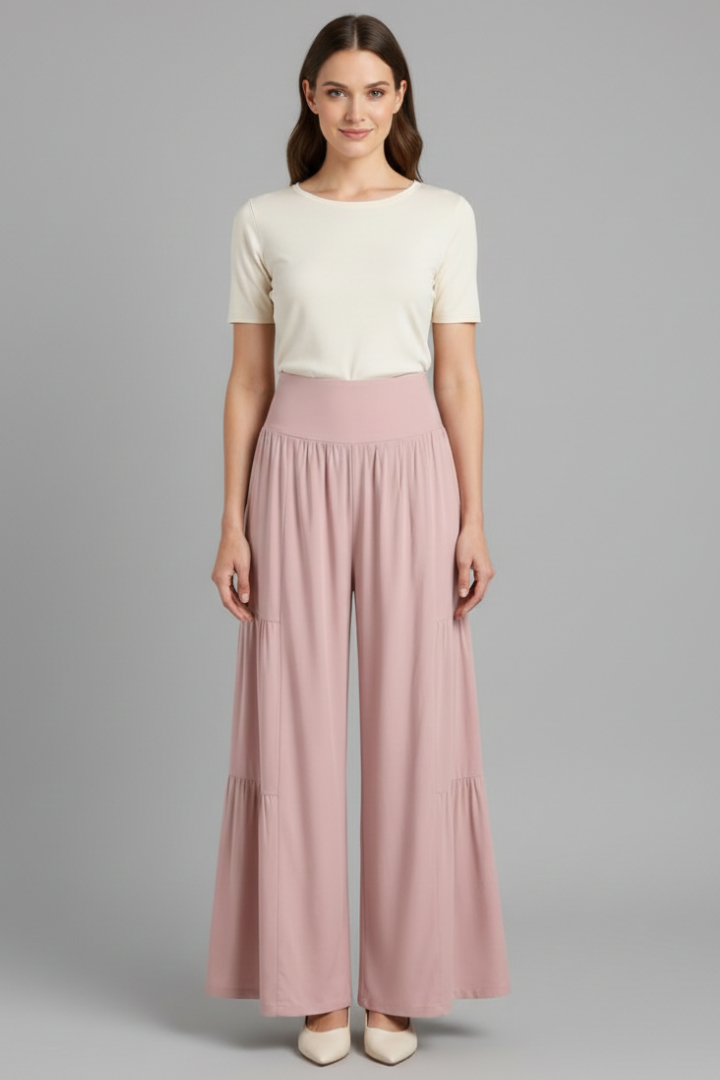 Women’s Trousers with Elastic Waist and Wide Legs
