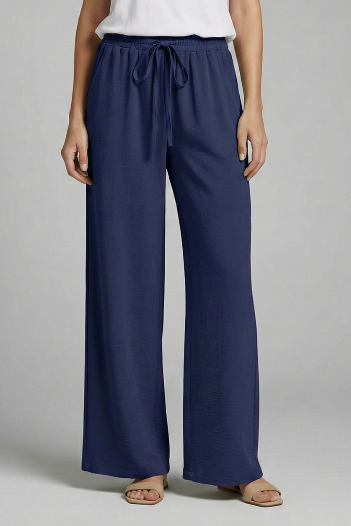 Women’s Trousers with Elastic Waist and Wide Legs