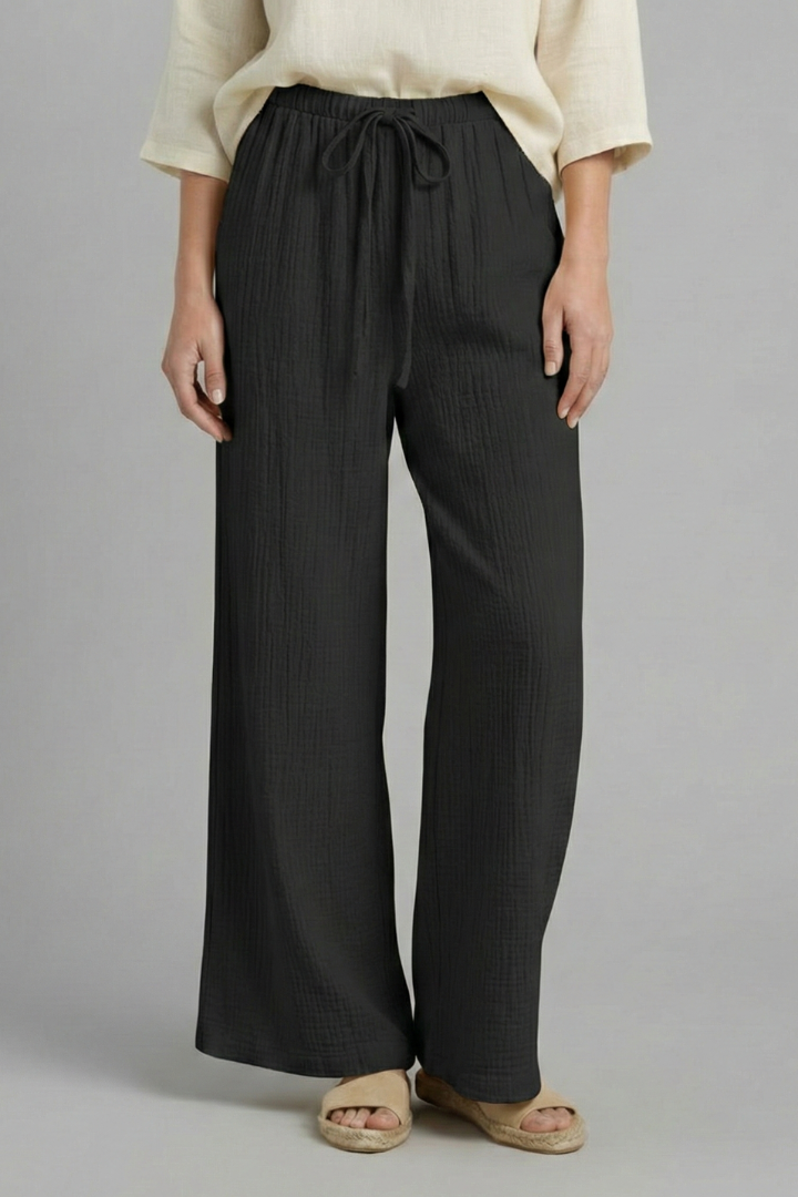 Women’s Trousers with Elastic Waist and Wide Legs