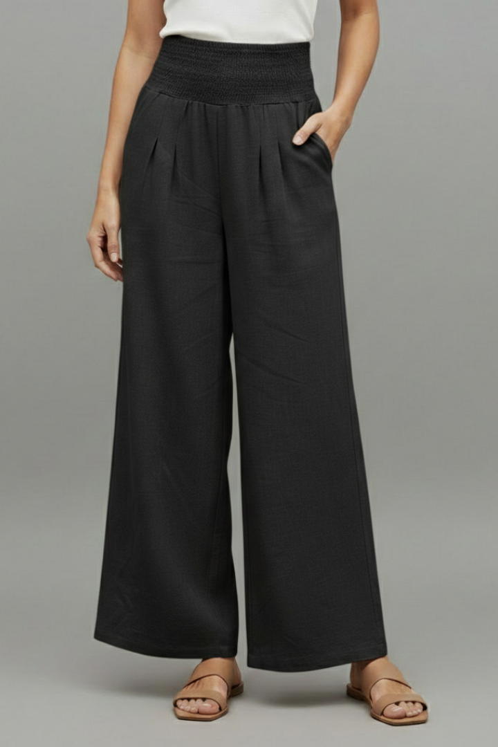 Women’s Trousers with Elastic Waist and Wide Legs