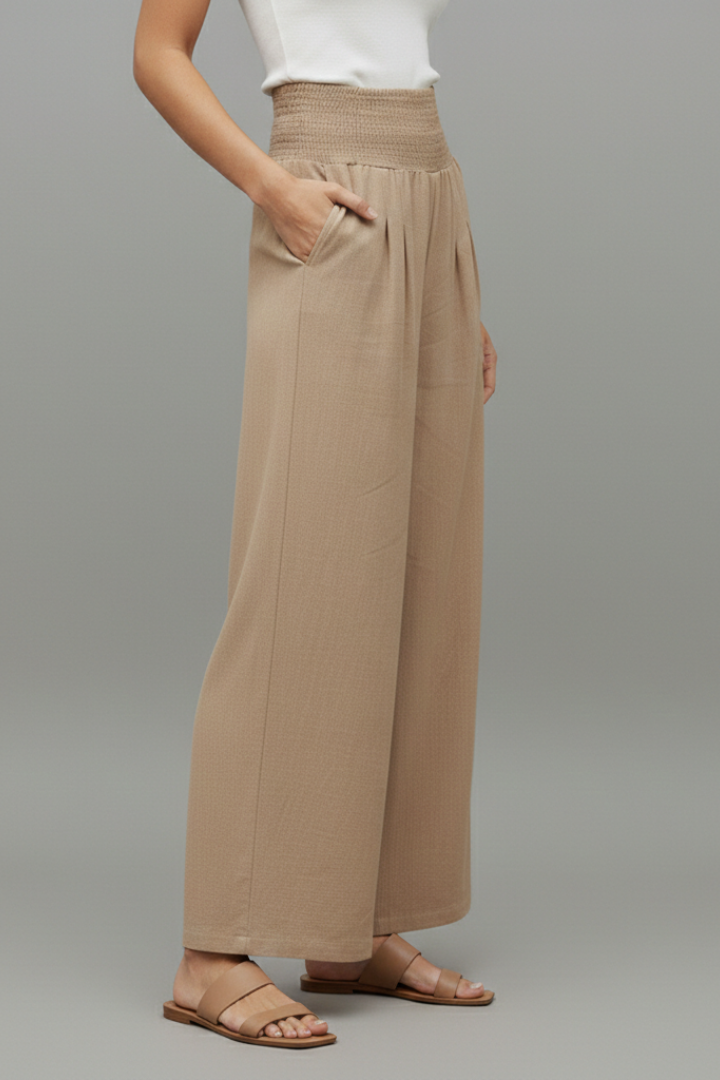 Women’s Trousers with Elastic Waist and Wide Legs
