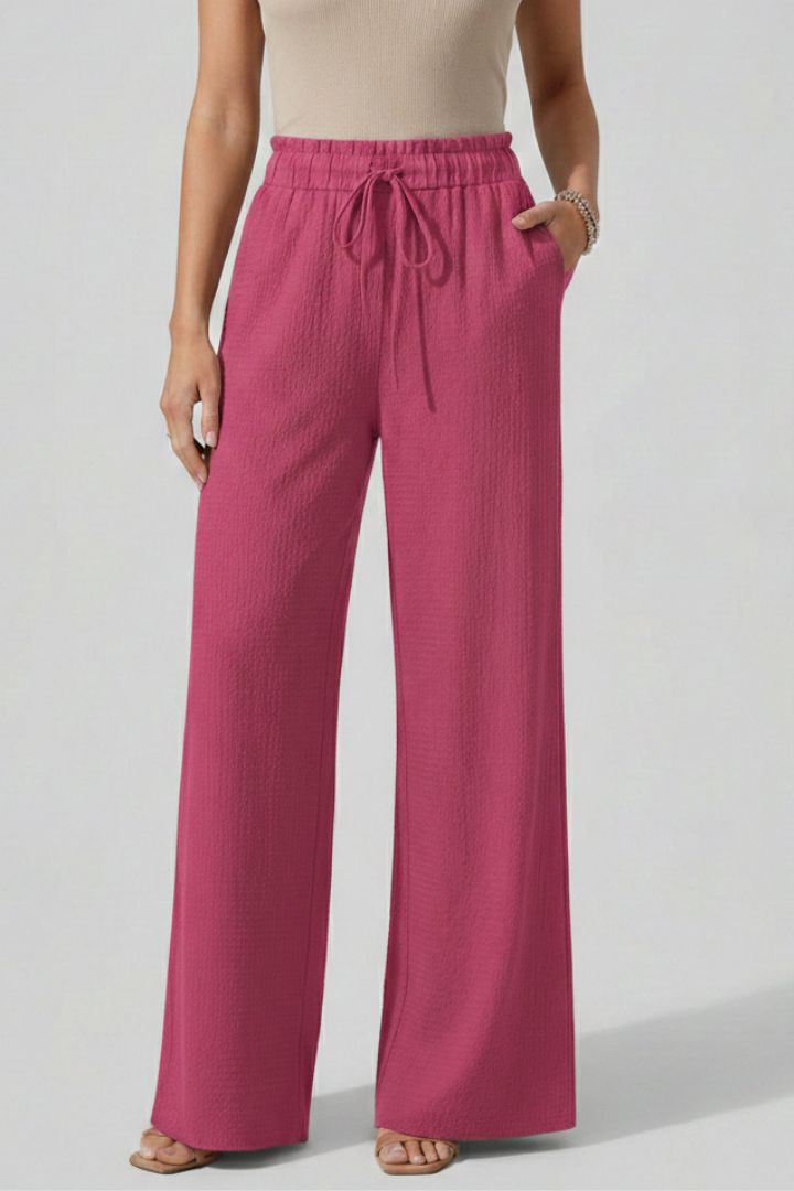Women’s Trousers with Elastic Waist and Wide Legs
