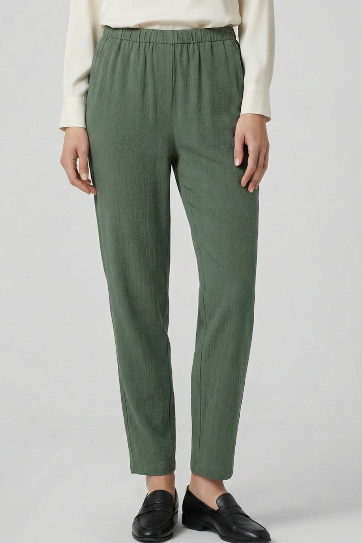 Women’s Trousers with Elastic Waistband and Side Pockets
