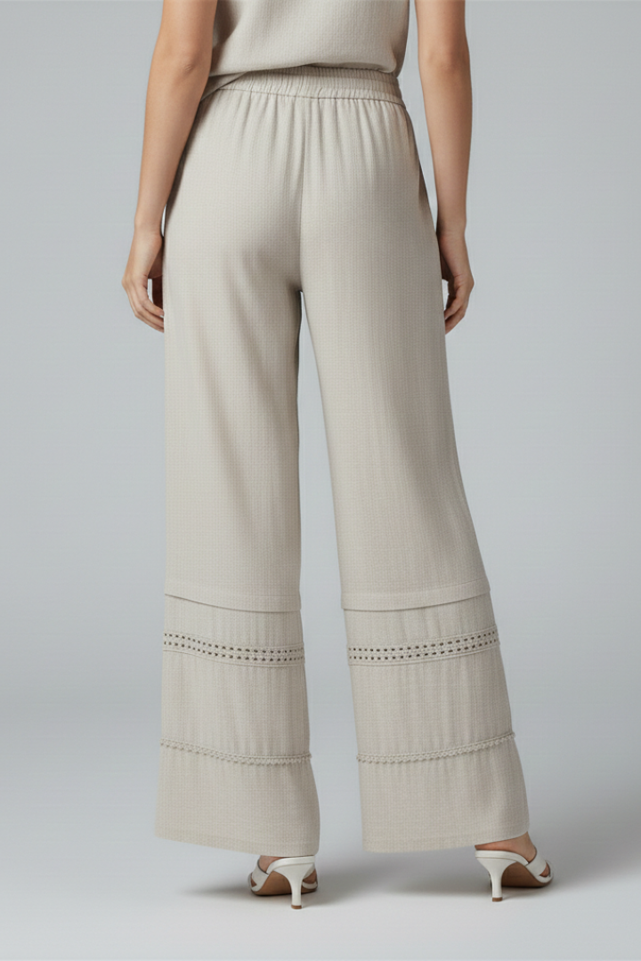 Women’s Trousers with Elastic Waistband and Wide Legs