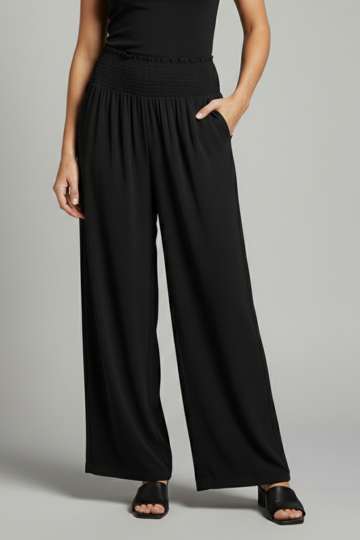 Women’s Trousers with Elastic Waistband and Wide Legs