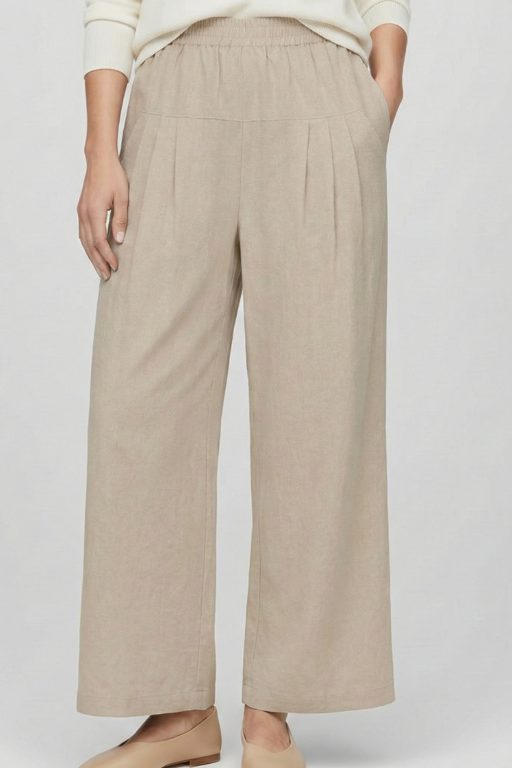 Women’s Trousers with Elastic Waistband and Wide Legs