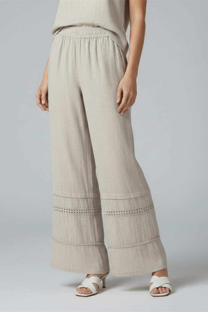 Women’s Trousers with Elastic Waistband and Wide Legs