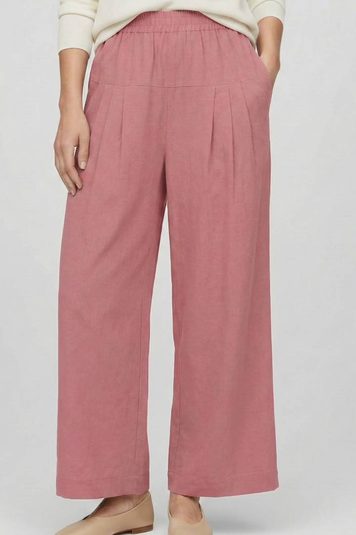 Women’s Trousers with Elastic Waistband and Wide Legs
