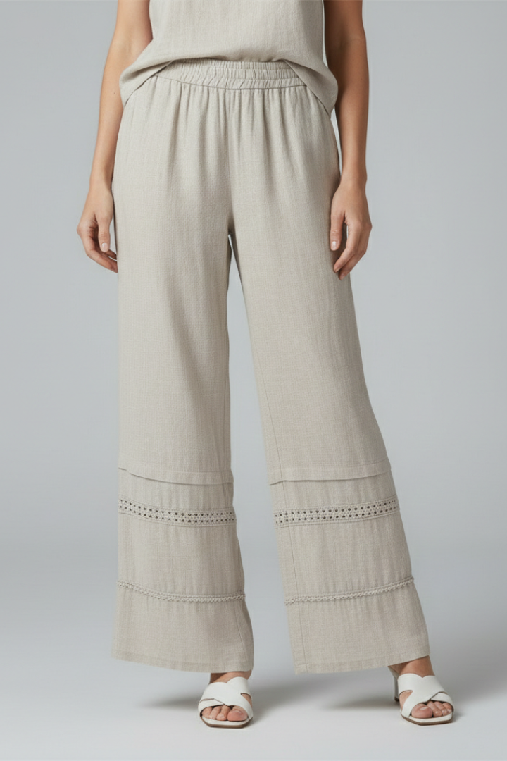 Women’s Trousers with Elastic Waistband and Wide Legs