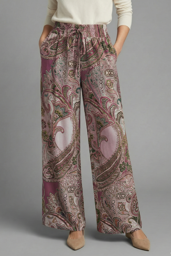 Women’s Trousers with Elastic Waistband and Wide Legs