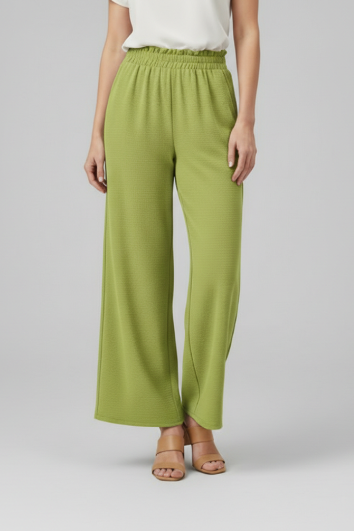 Women’s Trousers with Elastic Waistband and Wide Legs