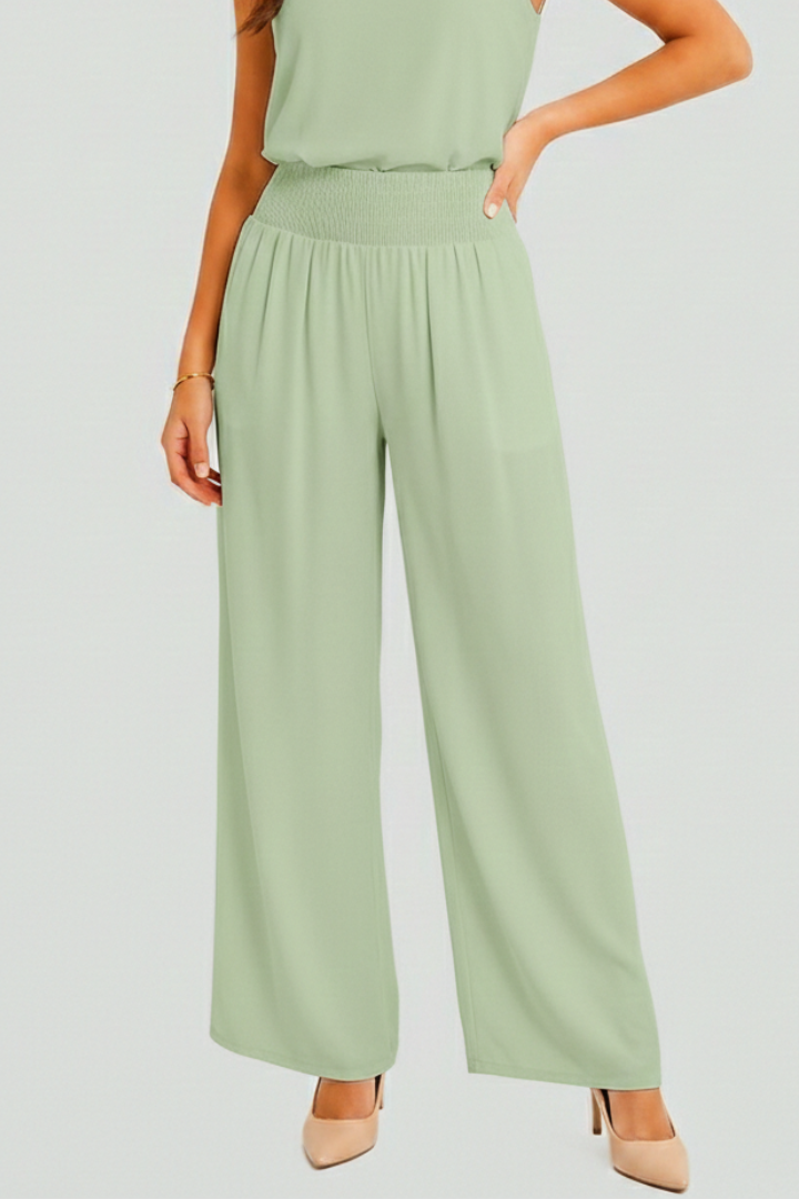 Women’s Trousers with High Waist and Wide Legs