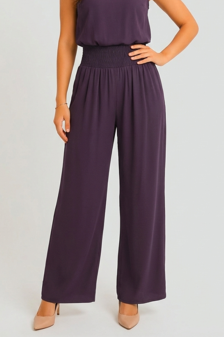 Women’s Trousers with High Waist and Wide Legs