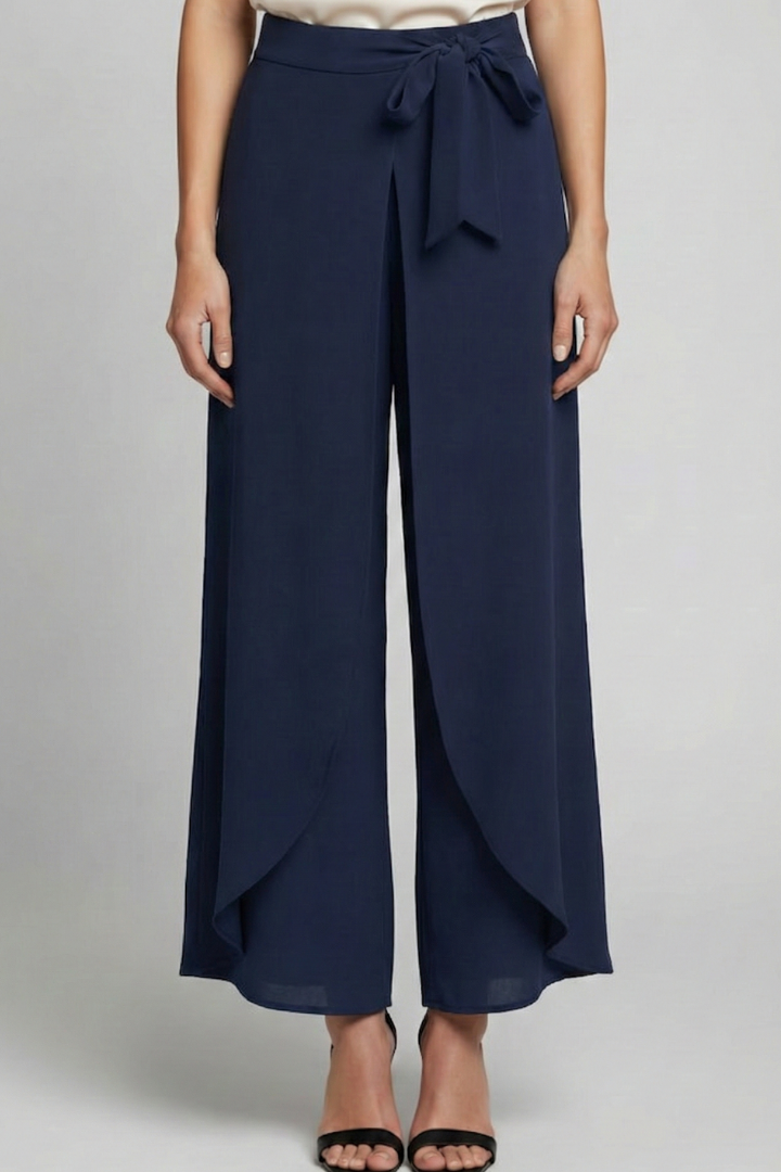 Women’s Trousers with Tie Waist and Wide Legs
