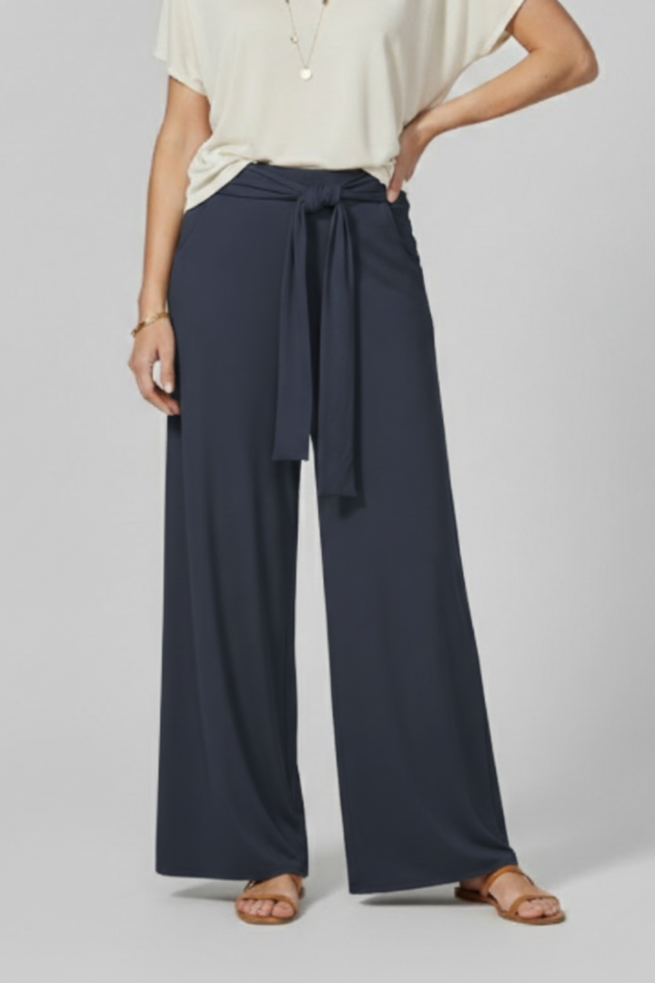 Women’s Trousers with Tie Waist and Wide Legs