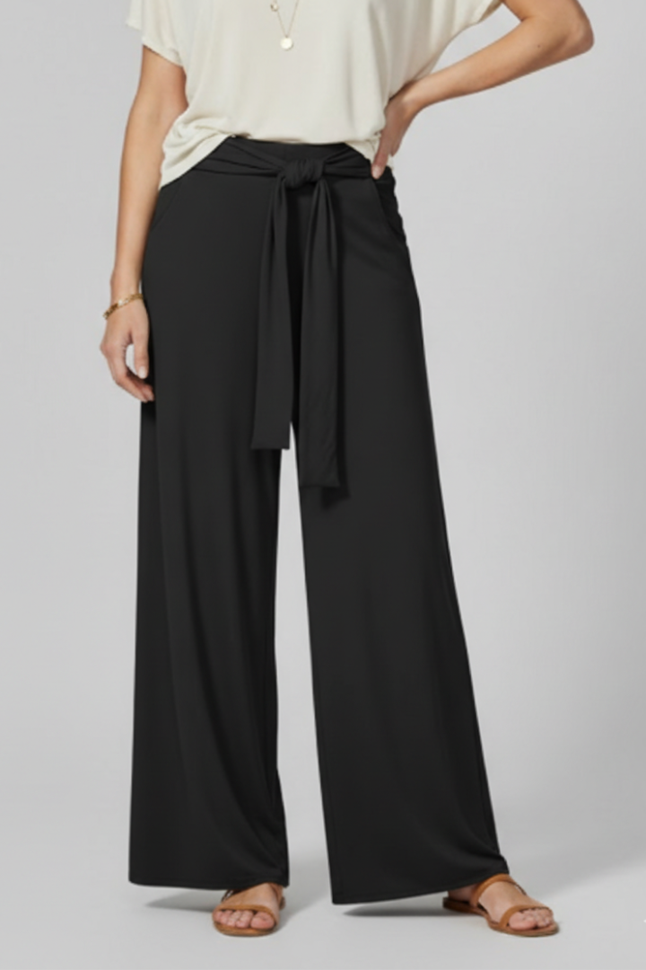 Women’s Trousers with Tie Waist and Wide Legs