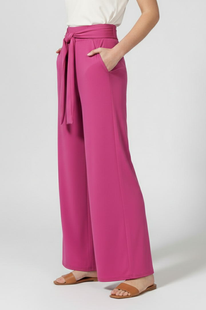 Women’s Trousers with Tie Waist and Wide Legs