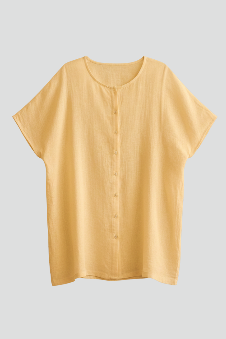 Women’s Tunic Dress with V-Neck and Short Sleeves