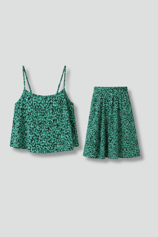 Women’s Two-Piece Set with Cami Top and Flared Skirt