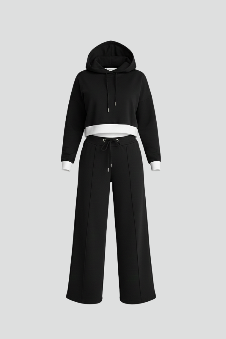 Women’s Two-Piece Set with Hood and Drawstring Waist