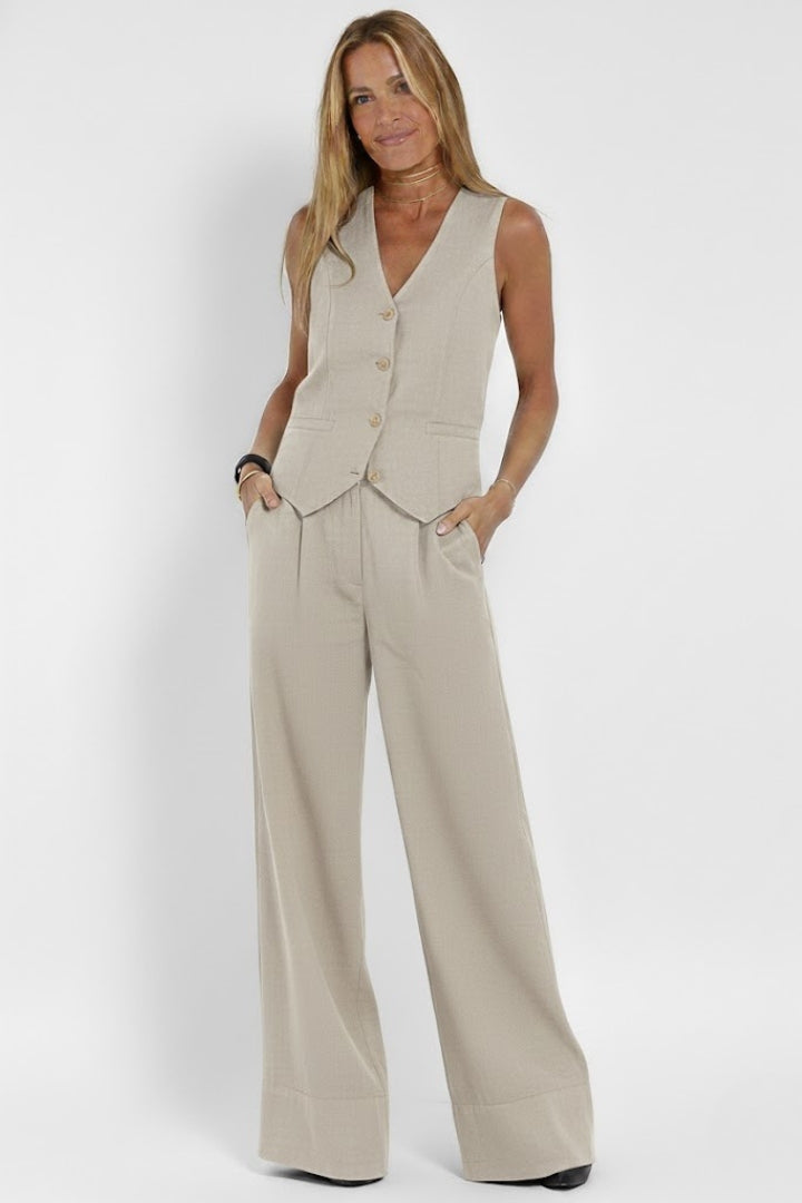 Women’s Two Piece Outfit  V Neck Waistcoat