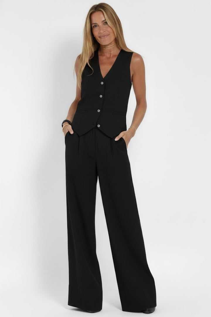 Women’s Two Piece Outfit  V Neck Waistcoat