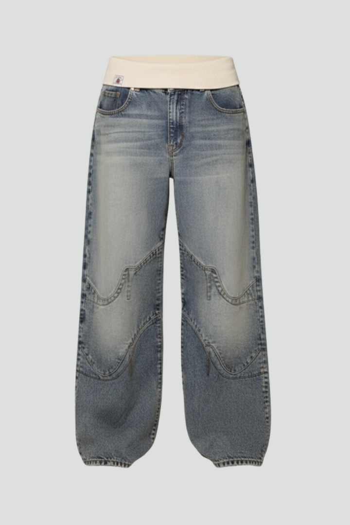 Baggy Wide-Leg Denim Trousers