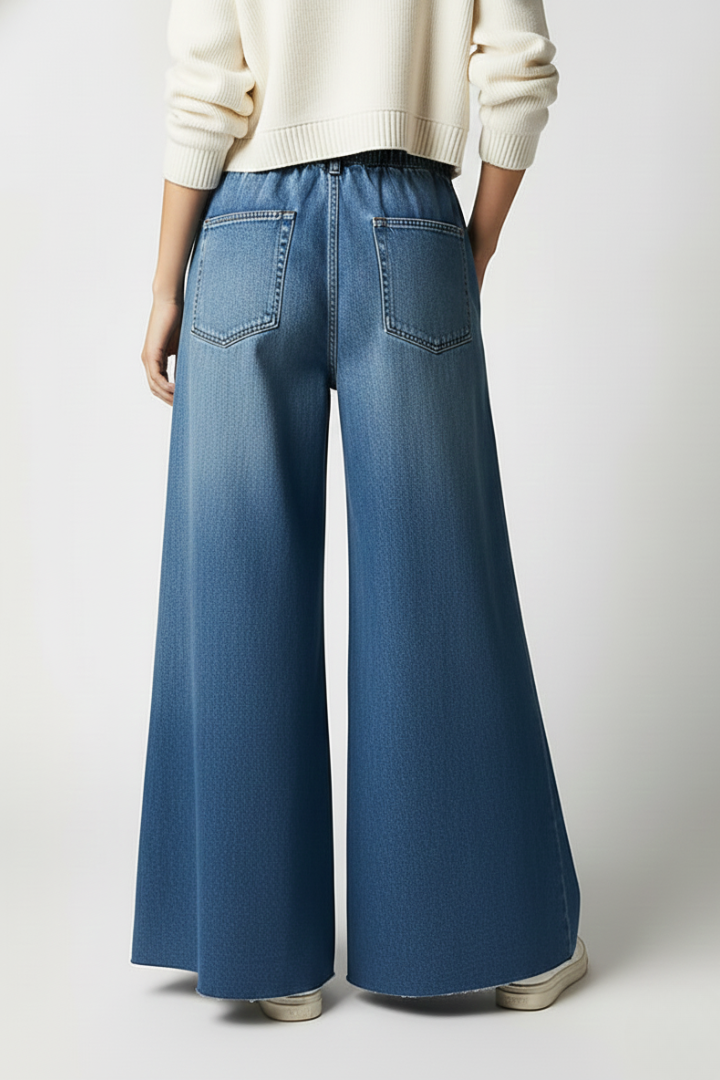 Women’s Wide-Leg Trousers with Drawstring Waist and Pockets