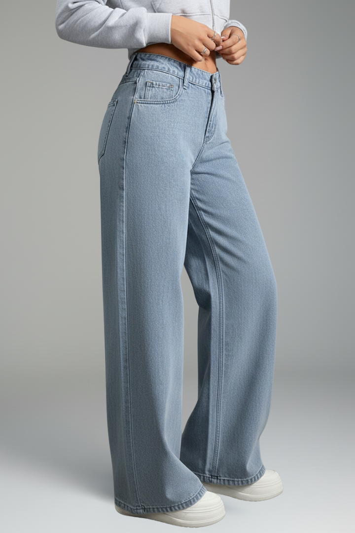 Women’s Trousers with Button Fly and Wide Leg