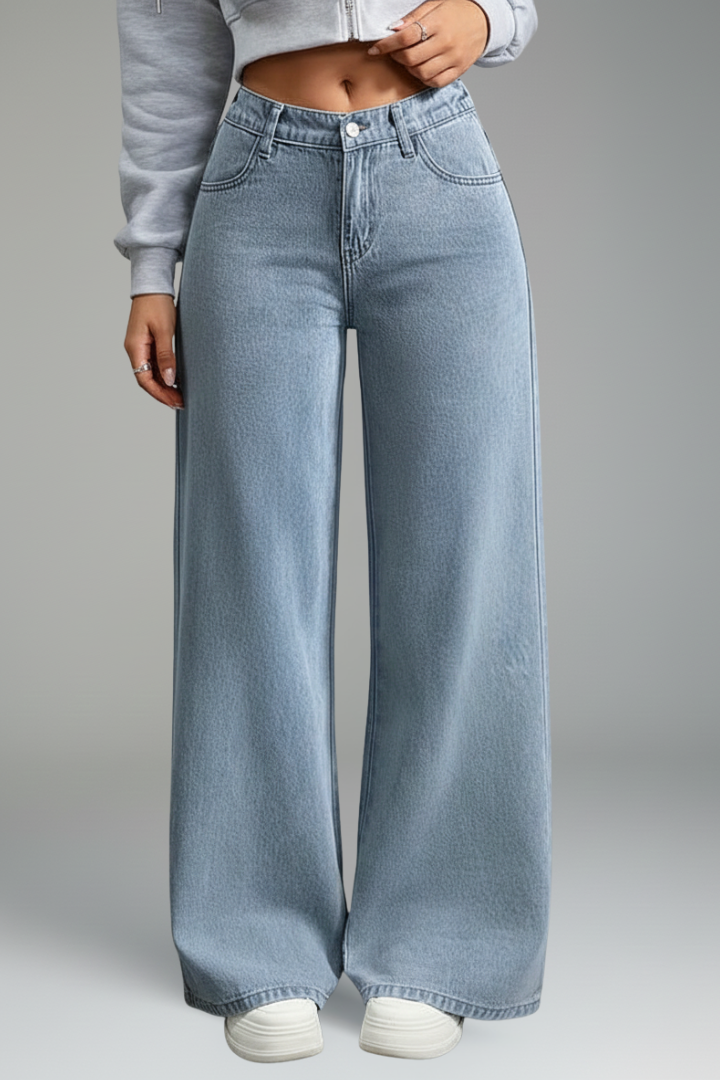 Women’s Trousers with Button Fly and Wide Leg
