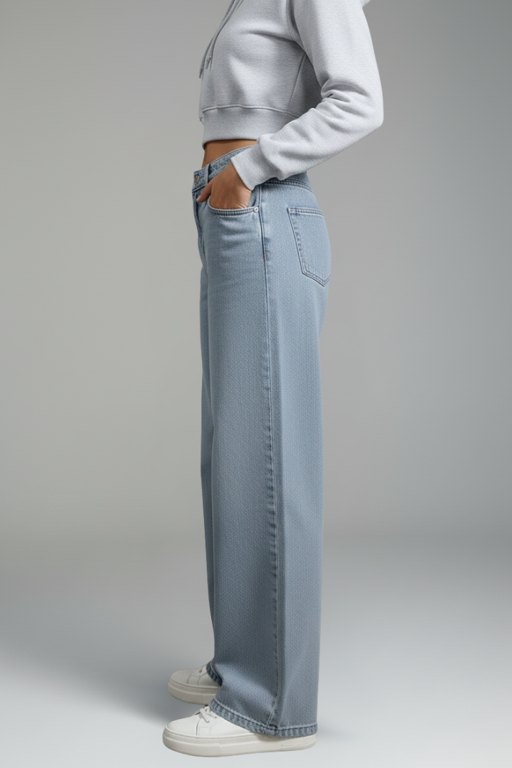 Women’s Trousers with Button Fly and Wide Leg